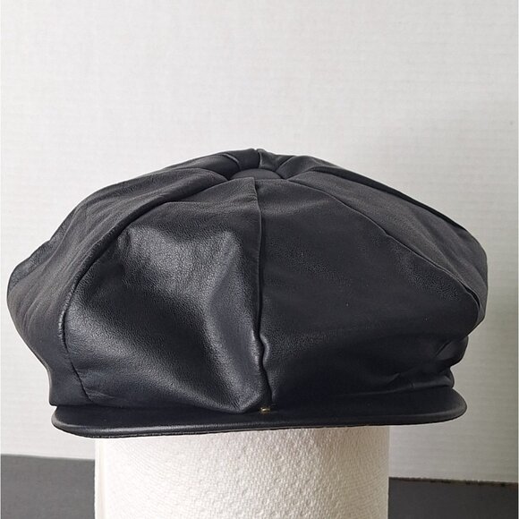 Henschel Other - Vintage HENSCHEL HAT - Genuine Leather Biker/Newsboy, Cap black Size Small